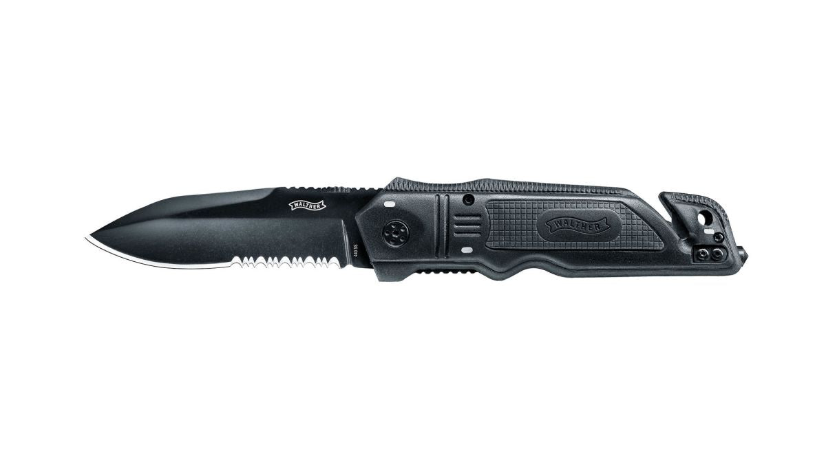 Cuchillo de rescate Walther ERK Negro