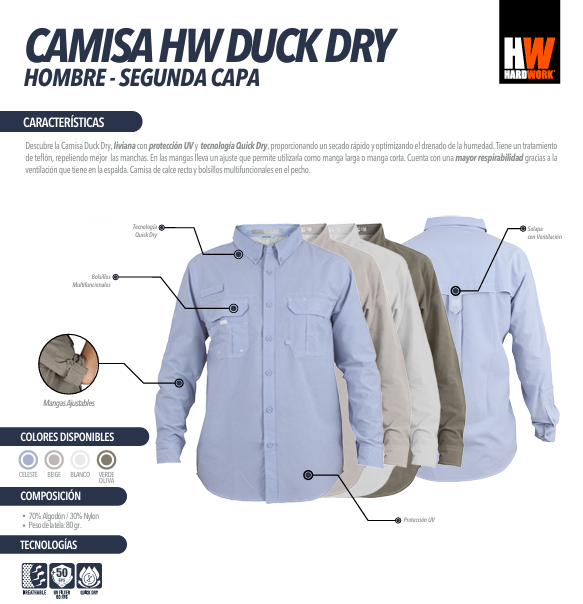 Camisa Hw Duck Dry Verde